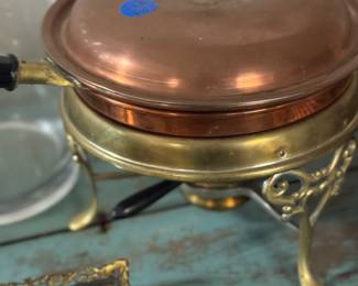 copper and brass chafing dish