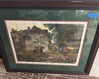 Framed hunting print