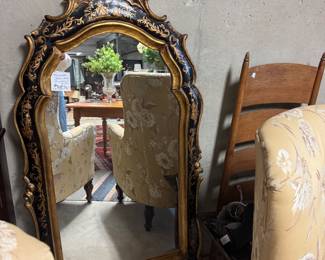 Black and gilt mirror