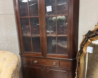 Vintage mahogany corner cabinet