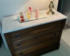 Eastlake marble top chest
