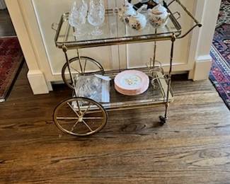 Brass tea cart