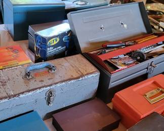Tool boxes full of hand tools