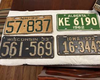 Various License plates 10.00 per plate
