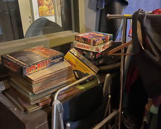 Desks, vintage 78 speed records