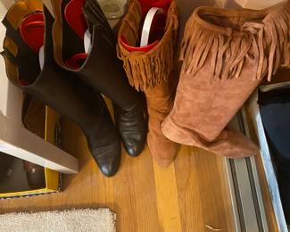 Fringe Boots from Spain, Leather Boots Size 8