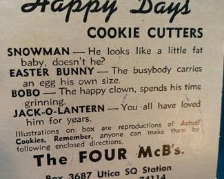 Vintage Aunt Chick's Cookie Cutters/Box