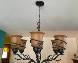 Antler Chandelier With Glass Globes