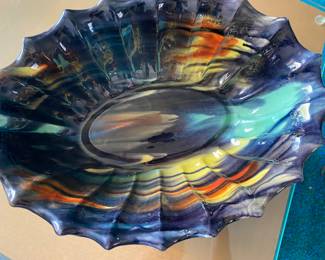 Mid Century Murano Italian Glass Bizantino Tutti Frutti Centerpiece 