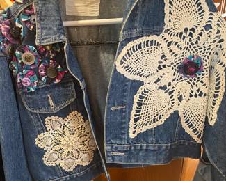 Denim Jackets with Applique, Buttons, Beads