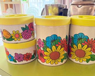 Plastic vintage canisters