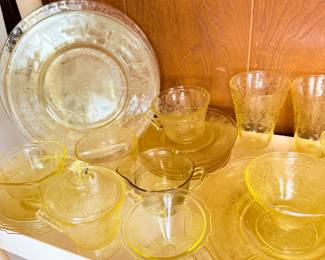 Yellow, depression plates and cups