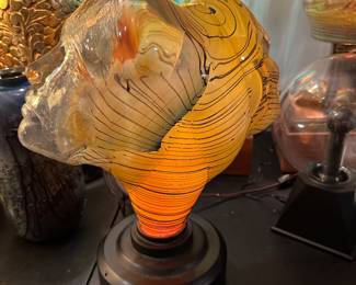 Art Deco handblown glass lamps