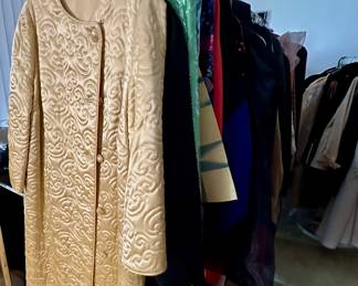 The clothing room has racks of vintage clothes, coats, furs, designer duds, hats, cashmere, shoes, handbags - enough to start your own vintage clothing store!