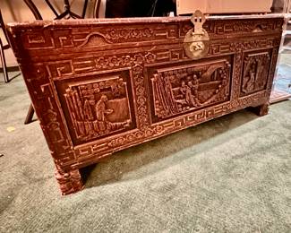 Carved Asian inspired trunk