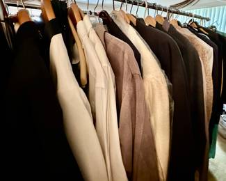 The clothing room has racks of vintage clothes, coats, furs, designer duds, hats, cashmere, shoes, handbags - enough to start your own vintage clothing store!