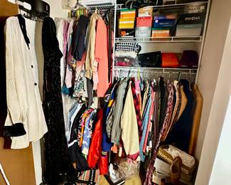 Closet full of designer clothes, shoes and handbags