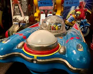 Vintage and reproduction space and robot toys