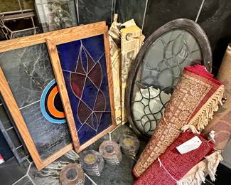 Variety of Stained Glass Windows ready for hanging