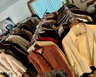 The Vintage Clothing, Handbag, Hat & Gloves Room! Vintage designer clothes, vintage fur coats - you could open a vintage clothing store from this room!
