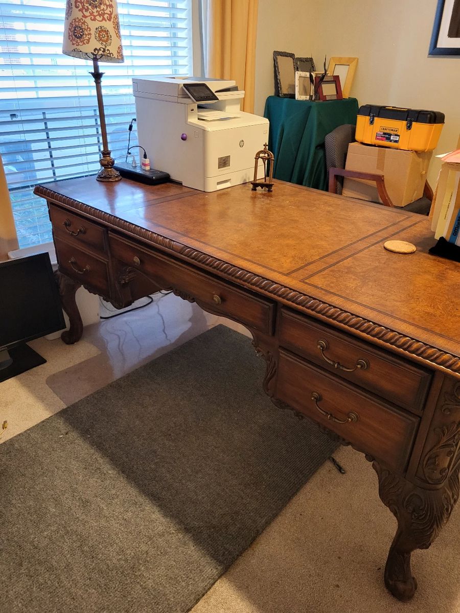 gorgeous hand carved executive desk