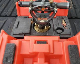 David White Model 8300 Surveyors Transit Level Scope With Case, aluminum leveling stick, and aluminum tripod. sold as a set.