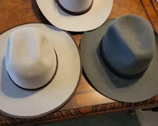 three high end, well made cowboy hats