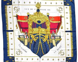 Hermes "Vue Du Carrosse De La Galere La Reale" Scarf