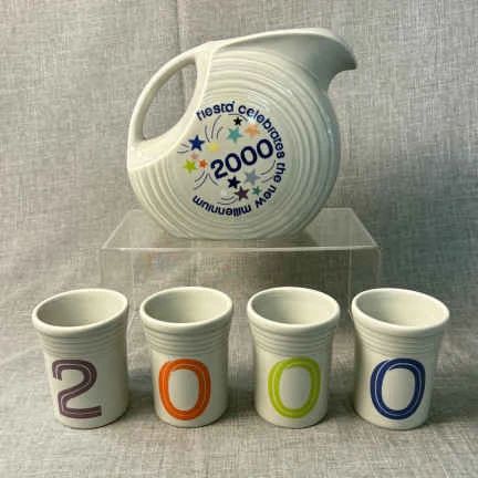 FIESTA 5PC 2000 Millennium Edition Large Disk Pitcher and Tumblers