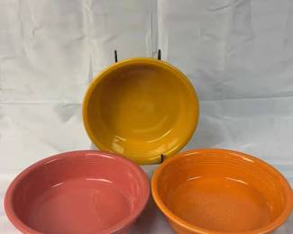 FIESTA, 3PC Extra Large Lip Bowls In Flamingo, Tangerine, Marigold