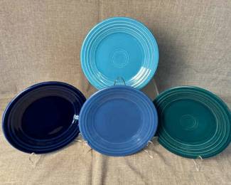 FIESTA 4PC Luncheon Plates Cobalt, Peacock, Lapis Juniper The Homer Laughlin China Co.