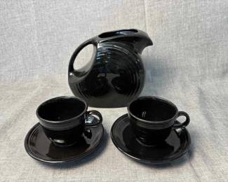 Fiesta 3PC Set Coffee Cups Large Disc Pitcher Black