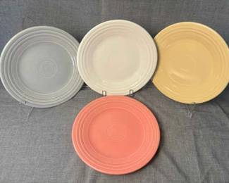 FIESTA 4PC Luncheon Plates Set Ivory, White, Pearl Grey Rose