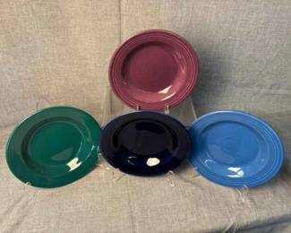 FIESTA 4 PC Retired Rimmed Small Soup Bowls Lapis, Cobalt, Evergreen Heather