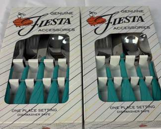 FIESTA, 2PC Silverware Place Setting In Turquoise