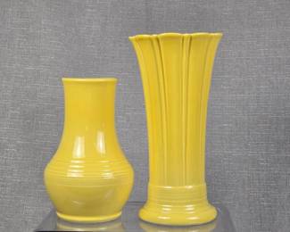 FIESTA 2PC Set Flared Vase Royalty Vase, Sunflower. The Homer Laughlin China Co.