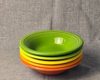 FIESTA 5PC Set Fruit Bowls Chartreuse, Shamrock, Sunflower, Tangerine, Persimmon.
