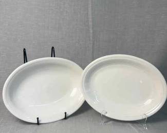 FIESTA, 2PC Oval Serving Platters In White