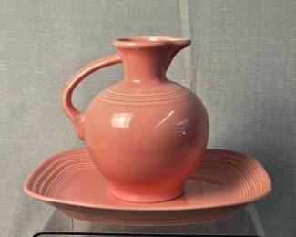 FIESTA 2PC Rectangular Serving Platter Carafe, Rose.
