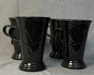 FIESTA 4PC Pedastal Mugs Black The Homer Laughlin China Co.
