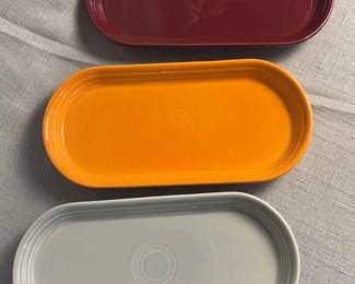 FIESTA, 3PC Bread Trays In Pearl Grey, Tangerine, Cinnabar