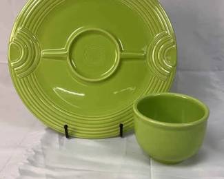 FIESTA, 2 PC Handled Serving Tray And Bowl Set In Chartreuse