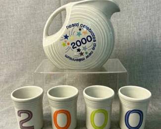 FIESTA 5PC 2000 Millennium Edition Large Disk Pitcher and Tumblers