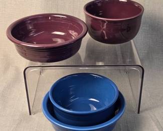 FIESTA 4PC Set Gusto Bowls Serving Bowls, Claret And Lapis The Homer Laughlin China Co.