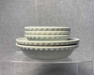 FIESTA 5PC, Small Pie Medium Pie Plates, Pearl Grey