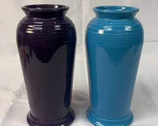 FIESTA, 2PC Royalty Vases In Plum And Peacock