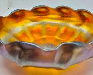4053 - Tiffany Favrile Art Glass Iridescent Bowl 3 x 8, signed