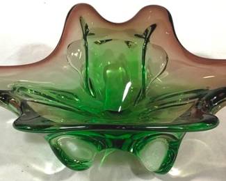 2394 - Murano Art Glass 2 Tone Bowl 11 x 9 x 3