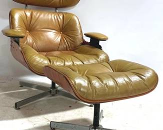 1414 - Vintage Eames Lounge Chair w/ Ottoman 40 x 32 x 23, ottoman - 16 x 21 x 18