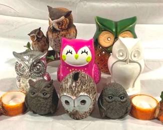 2445 - Assorted Group Owl Figurines